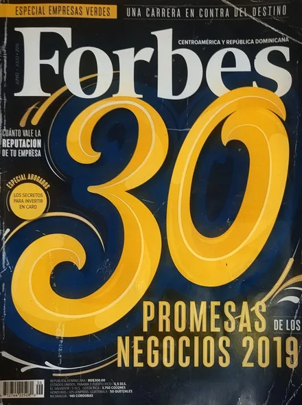 Cover of Forbes Centroamérica y República Dominicana, June–July 2019: «30 Promesas de los Negocios 2019»